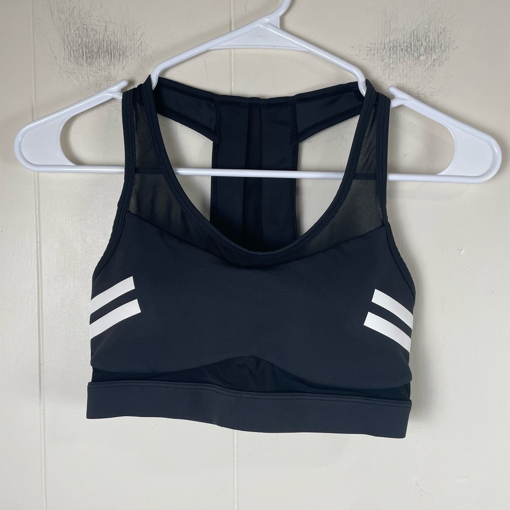 Zyia Active Black‎ Activewear Set Sports Bra Leggings Mesh Stripes Size XS